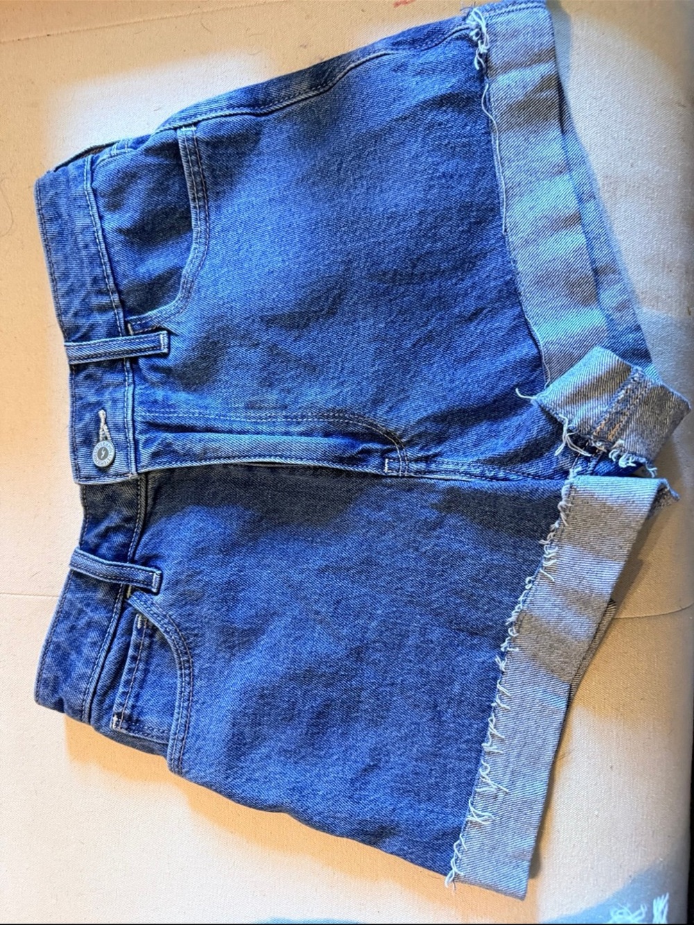 Hollister Blue Cuffed Denim Shorts